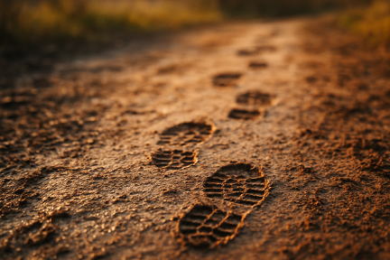 Muddy footprints